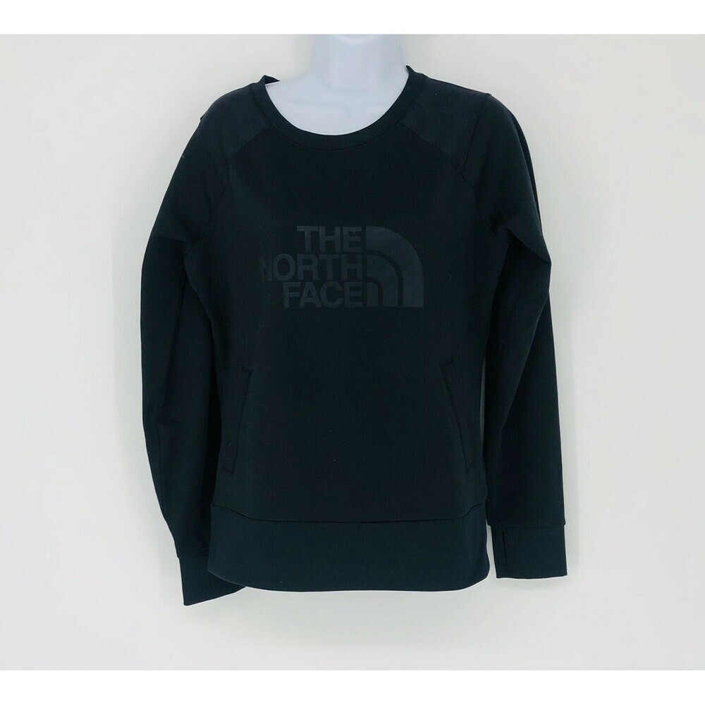 The North Face Black Women's Pull Over Athletic Crew Sweatshirt Pockets Size S